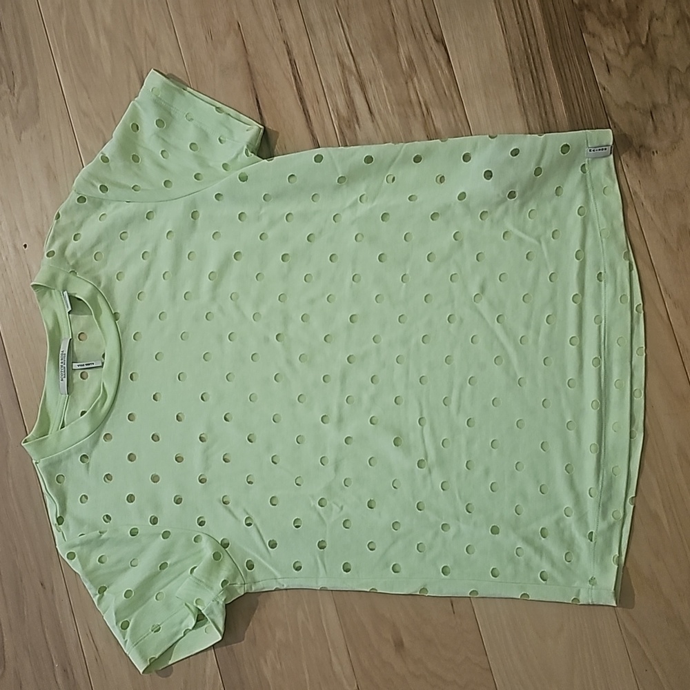 Green sheer polka dot Y2K scotch and soda t shirt